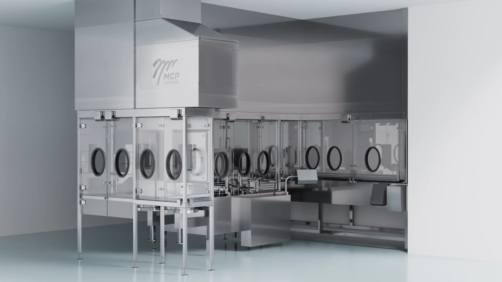 Retrofit RABS sur remplisseuse pharmaceutique, ajout parois inox et gants, conformité Annexe 1